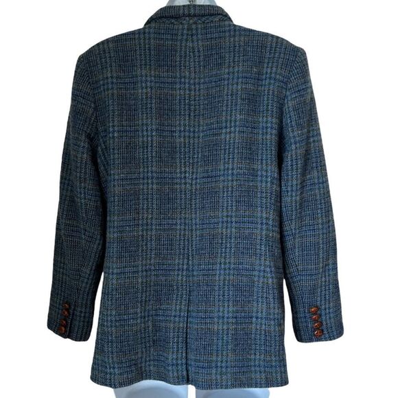 Orvis Blue Plaid Wool button front blazer 14P - Picture 5 of 7